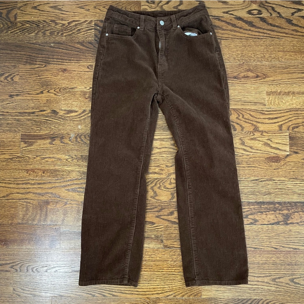 Brown Corduroy Straight-Leg pants